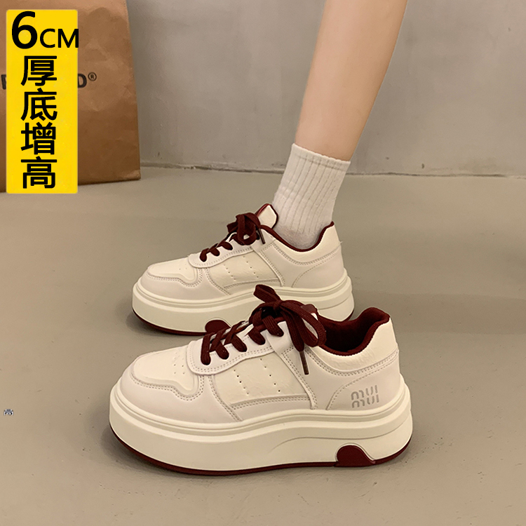 6CM厚底增高小白鞋女轻便春季