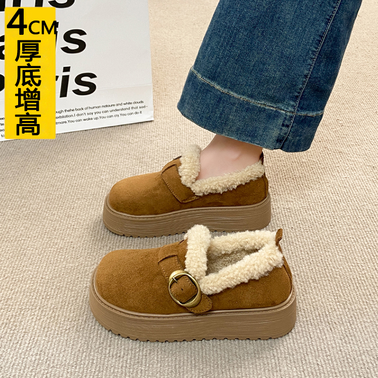 厚底勃肯鞋女加绒2025新款冬季