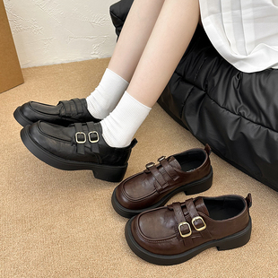 初中生小学生黑色小皮鞋2026春秋季大童少女孩公主鞋合唱表演出鞋