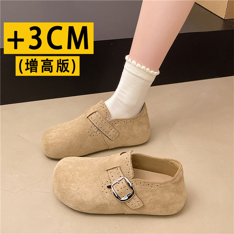 厚底内增高一脚蹬勃肯鞋女款2026新款春秋季配裙子乐福鞋博肯单鞋,女鞋,勃肯鞋/软木鞋,淘宝优惠券,粉丝福利购,淘宝优惠卷