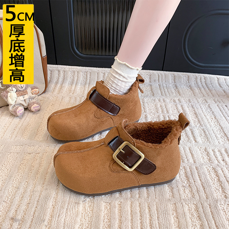 内增高5CM小个子加绒勃肯鞋女