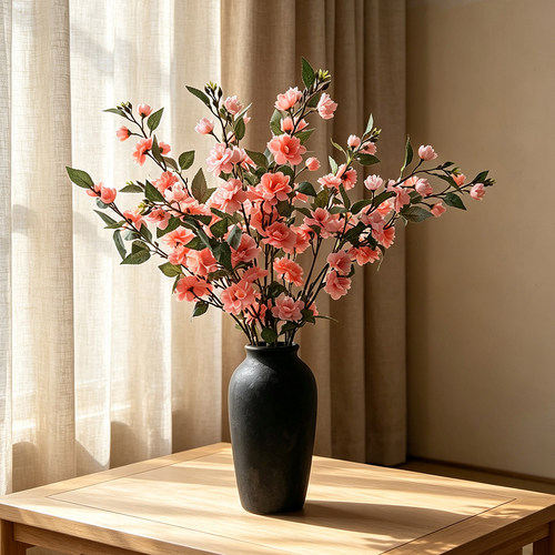凉笙绢花室内花艺山茶花