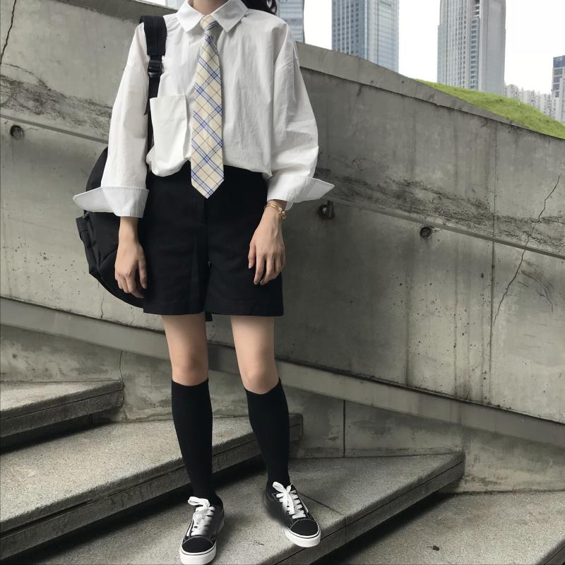 壹号人家女装店铺ins超火的白衬衫女生领带衬衫帅气大学生上衣潮|ruв категории Женская одежда, рубашка - от Buy2taobao.com для оказания профессиональной услуги покупки агента Taobao