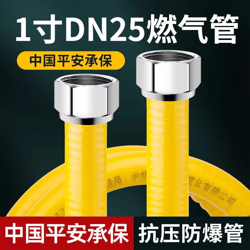 1寸304不锈钢燃气管DN25天然气防爆波纹管道壁挂炉热水器专用配件