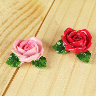 田园家居创意磁贴立体玫瑰花冰箱贴一个价格 韩版 复古韩国韩式 欧式
