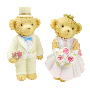 结婚礼物韩国创意泰迪熊小熊冰箱贴树脂磁贴磁铁结婚庆回礼 包邮