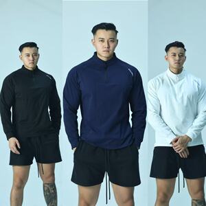 克隆棉半门襟运动休闲长袖