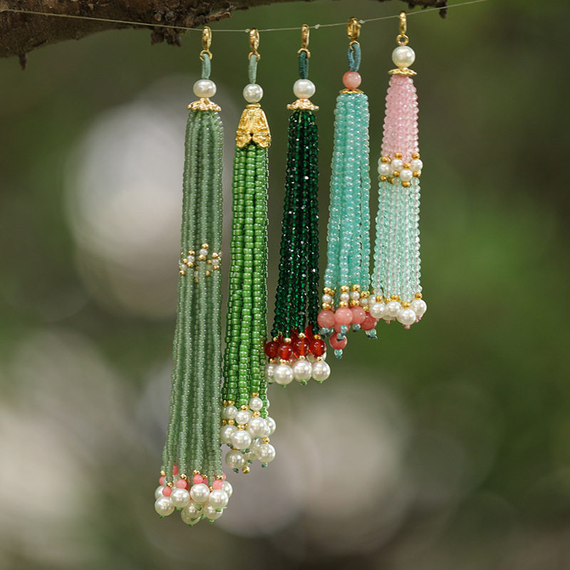 水晶串珠挂饰流苏穗子手工diy项链吊坠古风压襟配件半成品毛衣链,饰品/流行首饰/时尚饰品新,其他DIY饰品配件,淘宝优惠券,粉丝福利购,淘宝优惠卷