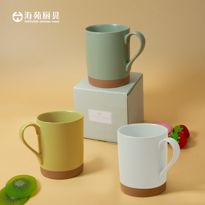 韩国ins简约 风陶瓷马克杯防烫手柄高颜值情侣无盖水杯牛奶杯家用