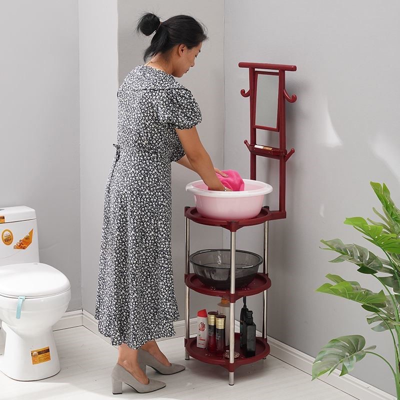 农村老式脸盆架落地式家用不锈钢洗头架子洗脸架卫生间简易置物架