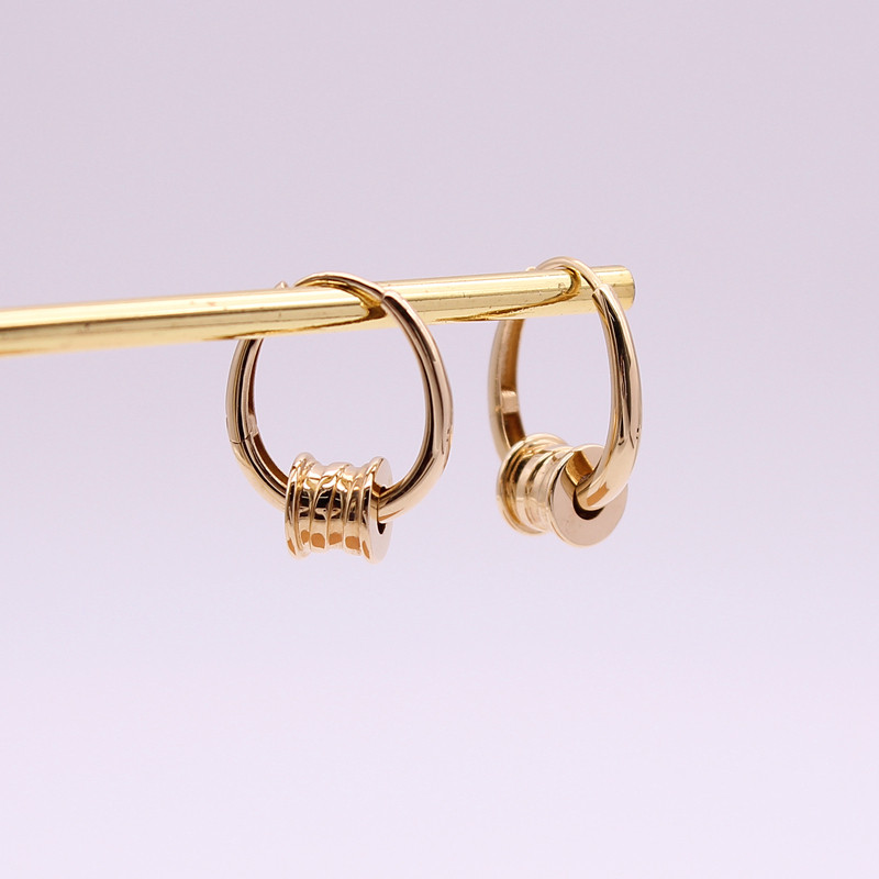 吉恩希韩国纯14K黄金Au585简约素金大圈圈时尚女耳环两戴彩金耳扣