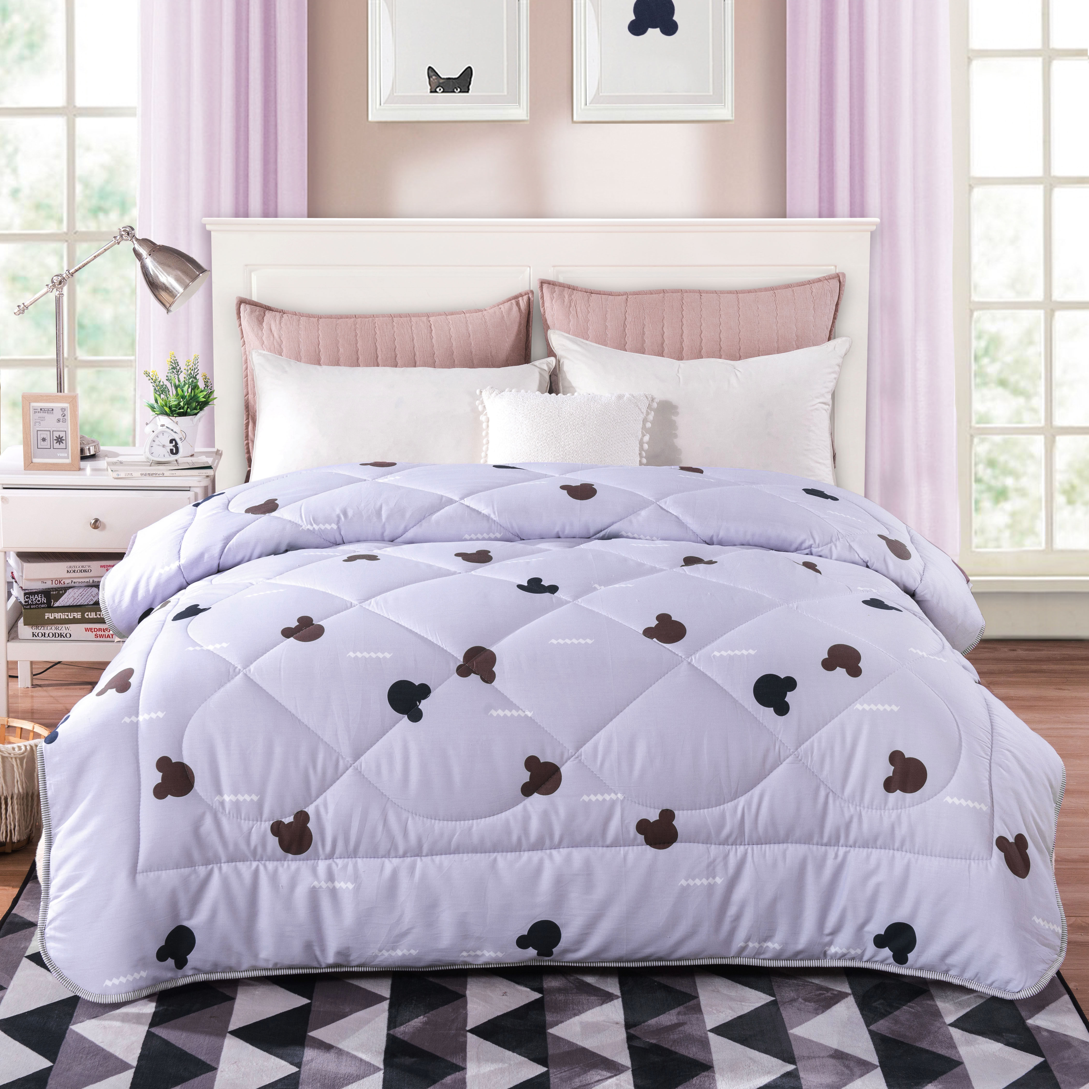 新疆长绒棉花被子全棉70支面料绗缝冬被春秋被夏被保暖褥垫子6斤