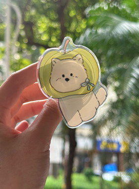 青苹果头套西高地支架可爱卡通手机气囊支架透明背胶3m粘贴支架