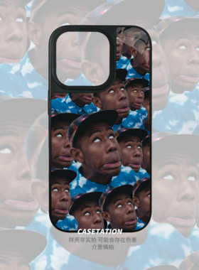 Tyler大头拼贴大孔二合一黑色水凝壳iPhone17promax全包边手机硬壳美式嘻哈ins风华为pura80手机保护套