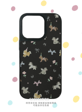 Pony小马黑色刀锋小羊皮iPhone17pro华为pura80mate70小米17红米k70OPPOreno14VIVOX200卡通插画大孔手机软壳