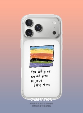 You will grow手绘透明手机软壳苹果17promax华为pura80mate70/vivo小米17OPPOreno14/VIVOX300pro全包边镜头