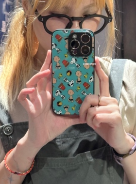 史努比snoopy硬壳苹果17promax/华为pura80mate70/vivo小米17红米k80/OPPOreno14/VIVOX300手机壳卡通美式风