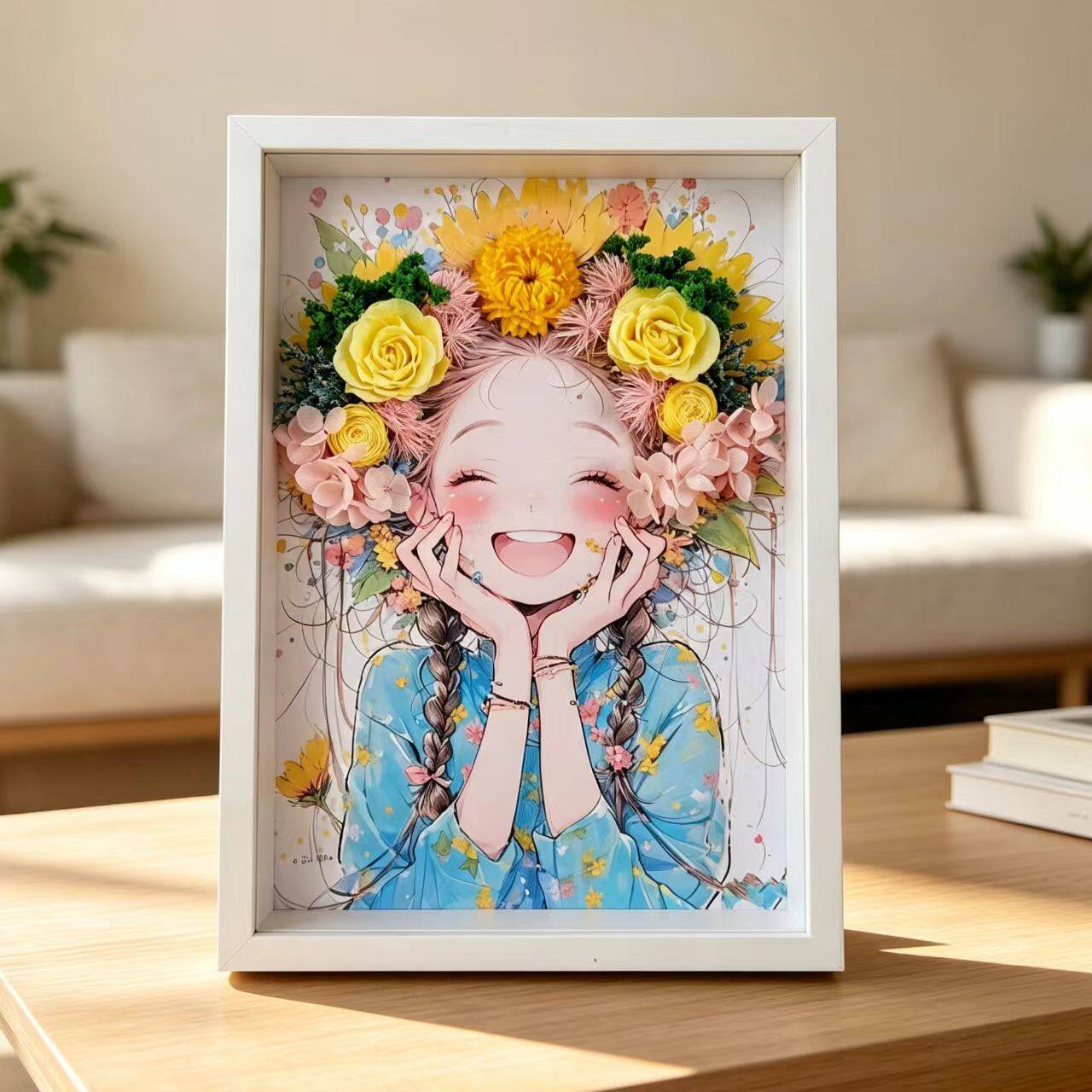 云南真干花永生花束成品相框装饰画摆件闺蜜节日乔迁开业高级礼物