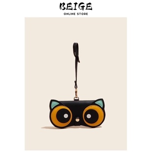 新款 浣熊眼镜包便携女墨镜太阳眼镜袋防压保护可爱眼镜收纳包挂件