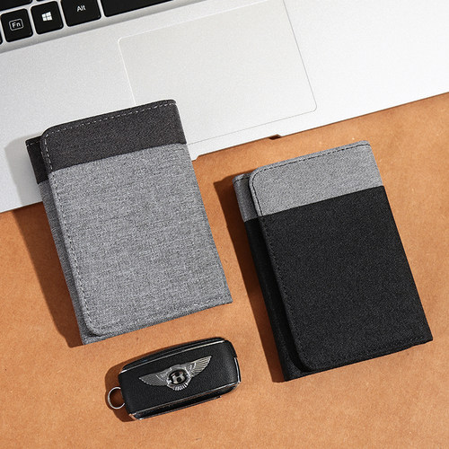 三折帆布钱包男学生短款小皮夹证件卡包多卡位竖款年轻人轻薄钱夹