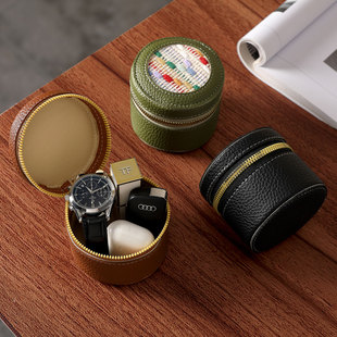 复古毛毯拼接首饰盒大容量手工高档便携迷你随身旅行小物件收纳包