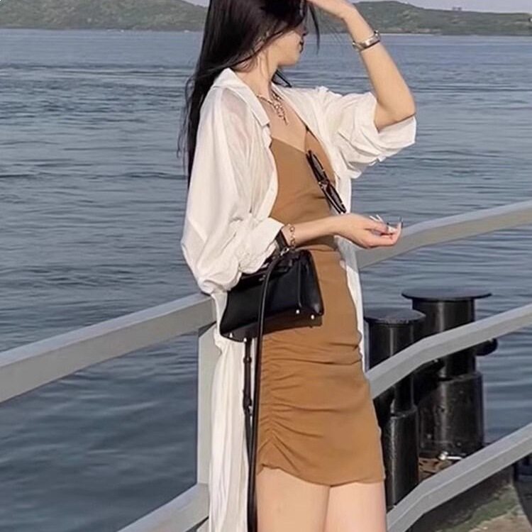 白色雪纺防晒衬衫女夏季