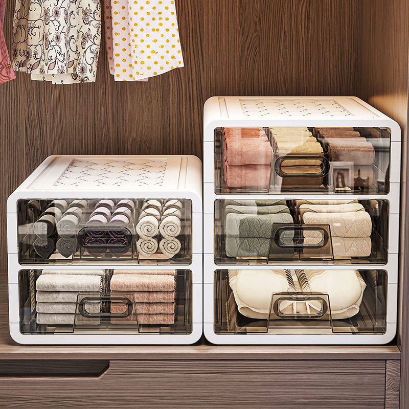 Underwear storage box drawer style socks plastic organizing