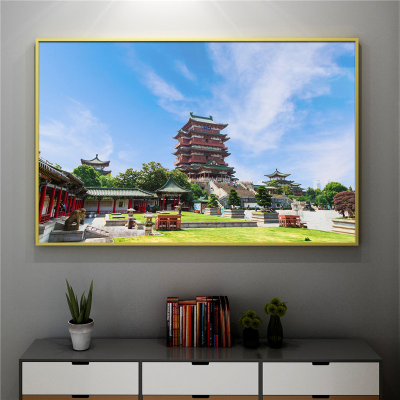 江西景点庐山装饰画婺源三清山晶瓷画 井冈山滕王阁南昌挂壁画