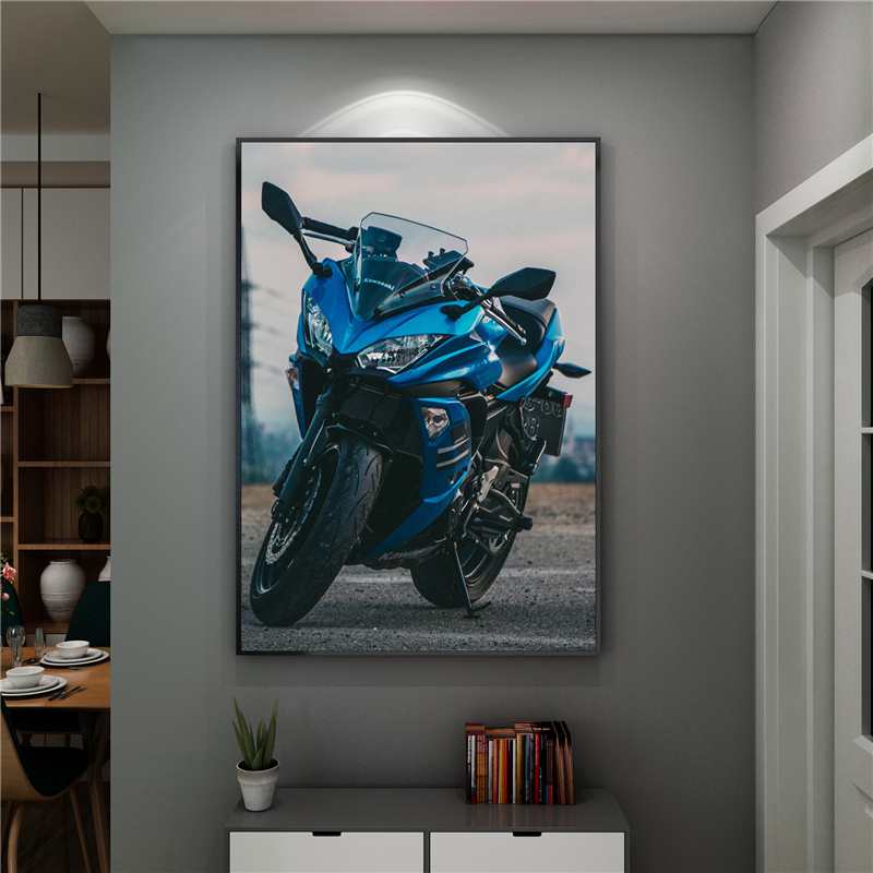 摩托机车杜卡迪跑车挂画街车防赛宝马川崎街跑壁画维修店玄关装饰