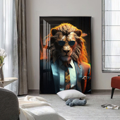 个性 饰画高档咖啡厅客复古轻奢落地挂画 卡通装 动物装 饰画搞怪时尚