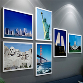 世界名胜美国迪拜挂画俄罗斯金字塔泰国海报泰国瑞典印度照片墙