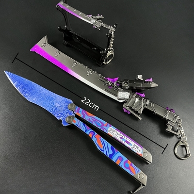 和平精英火焰刀金属制武器模型还原复刻地铁逃生冷锋蝴蝶刀未开刃