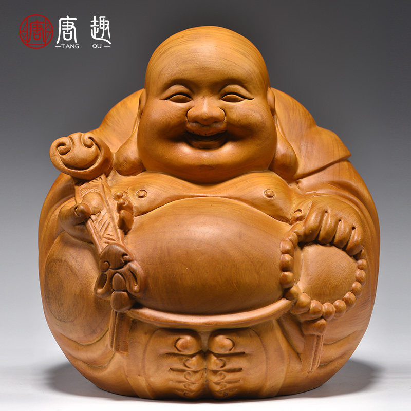 香樟木雕弥勒佛像摆件