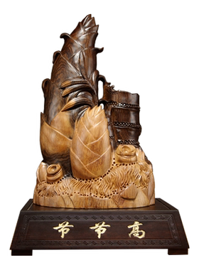 实木雕刻步步高升家居客厅黑檀