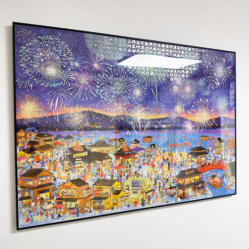 花火夜游2000片拼图框96*68装裱
