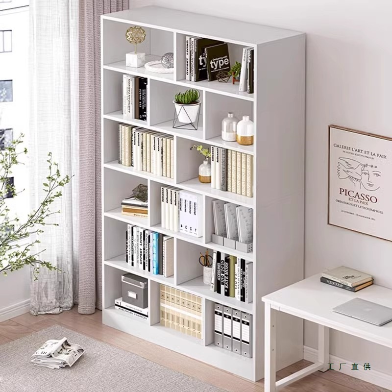 书架落地置物架家用书柜一体靠墙展示柜子储物简易学生分层收纳架