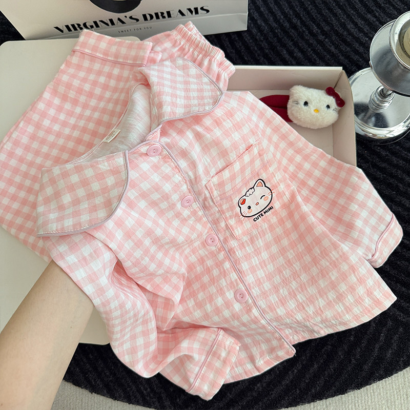睡衣女孩春秋季长袖云朵棉潮可爱小熊冬天空调服小兔子空调房儿童