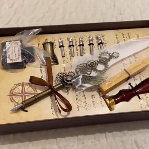 羽毛笔机械齿轮哈利波特蘸水笔