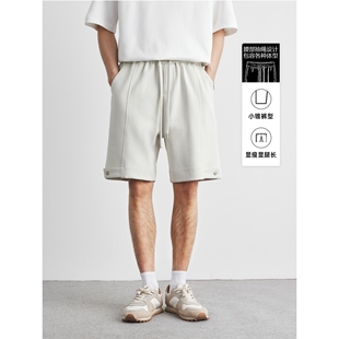 天丝裤 进口美式 2025垂感休闲五分裤 男夏季 子 纯色运动冰丝短裤