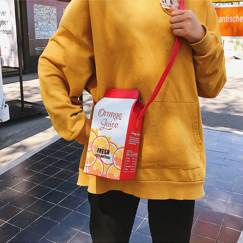 进口2021秋季女士创意饮料瓶造型钱包 韩版小背包牛奶斜跨手机