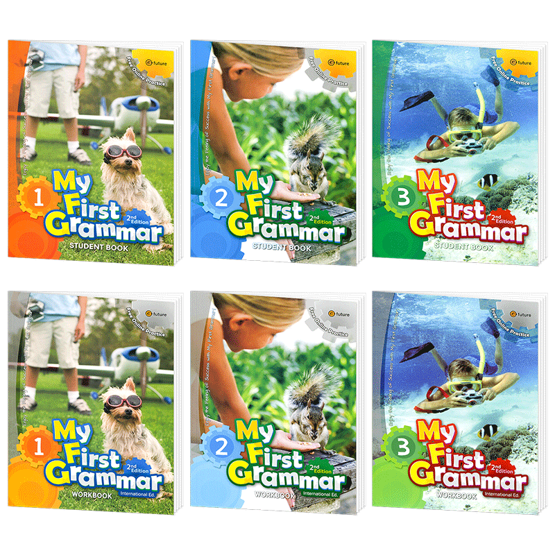 6-12岁少儿英语语法训练专用教材新版第二版 My First Grammar1-2-3级小学低年级初学英语语法教材寒暑假短期课程我的第一套语法书