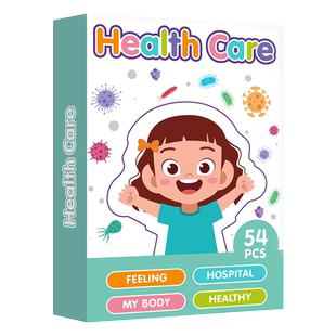 健康卡片health care英语彩图闪卡 幼儿宝宝启蒙日常生活健康护理常识科普卡片培养孩子健康安全意识儿童认知卡片支持小book笔点读