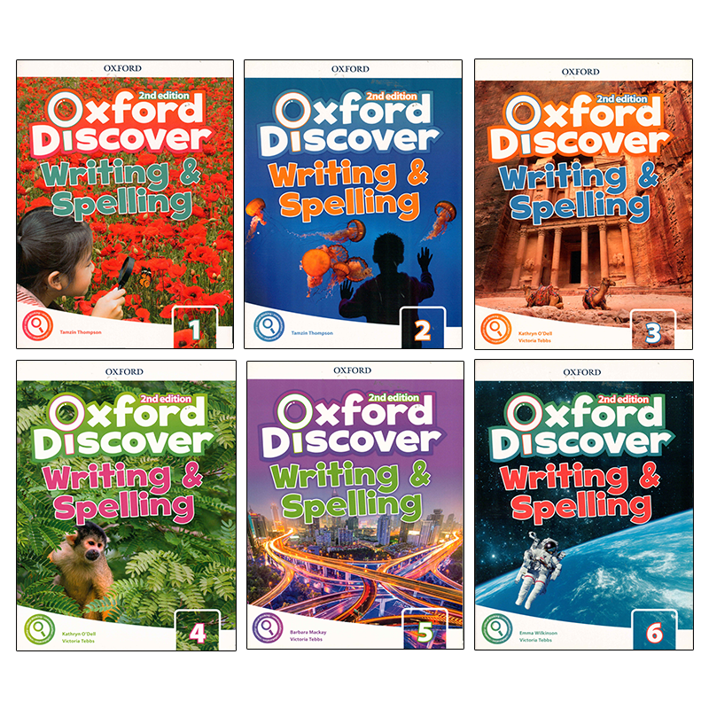 现货原版进口牛津少儿英语教材Oxford Discover writing and spelling 1 2 3 4 5 6级别科普系列拼写书寒暑假短期写作拼读教材