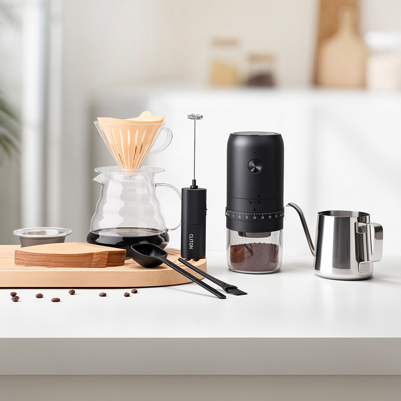 手冲电动咖啡磨豆机套装