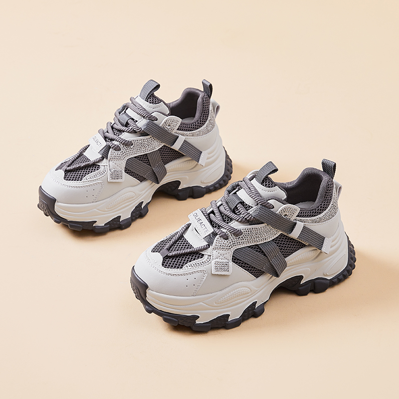 真皮港风百搭洋气老爹鞋女INS潮