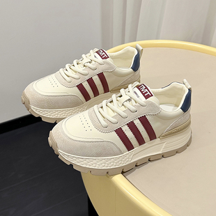 透气百搭系带厚底防滑休闲老爹鞋 新款 爆款 增高6CM4CM秋季 阿甘鞋