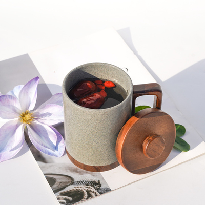 天然富硒绿岩养生杯复古居家办公商务送礼佳品大容量净化水质