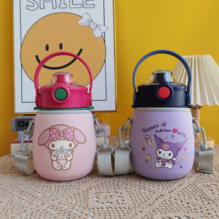 杯具熊儿童大肚杯杯套850ml保温杯套斜挎水杯套保护套新款 水壶套
