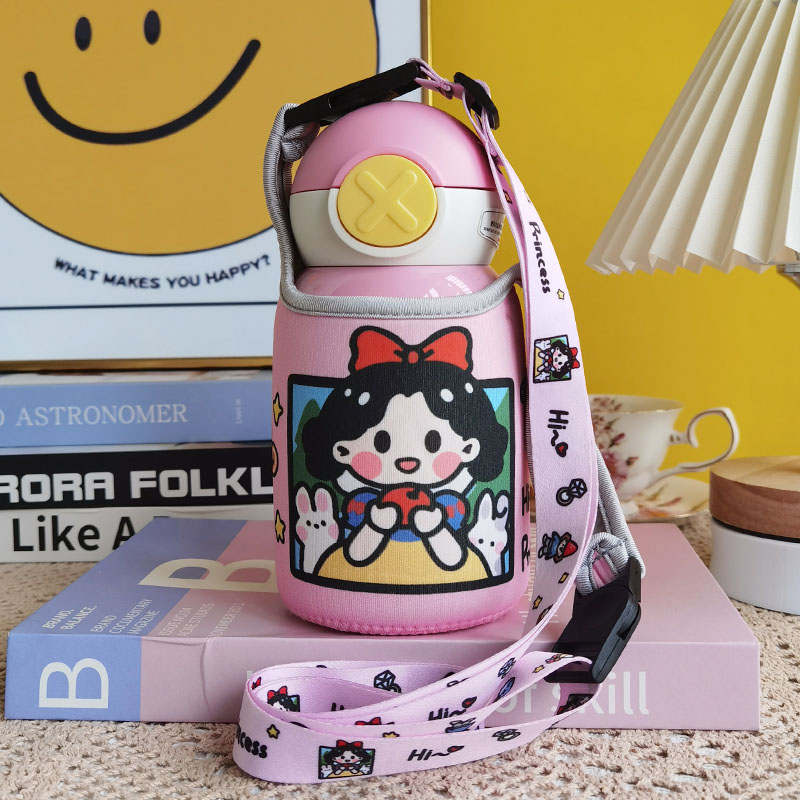 儿童保温杯套卡通水杯套斜挎手提