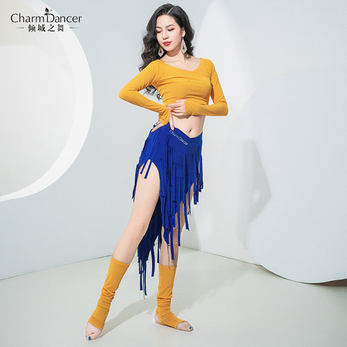 倾城之舞肚皮舞服装2026夏新款练功服长袖套装袜套流苏裙练习服